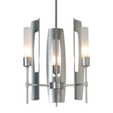 Passage 3-Light Pendant, shown in Sterling, Frosted Glass, by Hubbardton Forge