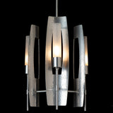 Passage 3-Light Pendant detail in Sterling, Frosted Glass, by Hubbardton Forge