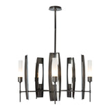 Passage 5-Light Circular Pendant, shown in Ink, Frosted Glass, by Hubbardton Forge