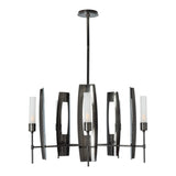 Passage 5-Light Circular Pendant, shown in Ink, Frosted Glass, by Hubbardton Forge