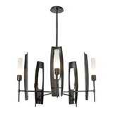 Passage 5-Light Circular Pendant, shown in Ink, Frosted Glass, by Hubbardton Forge