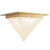 Patina Brass/Alabaster 11inch Mineral Flush Mount-Pyramid by Alora Lighting