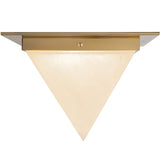 Patina Brass/Alabaster 11inch Mineral Flush Mount-Pyramid by Alora Lighting