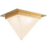 Patina Brass/Alabaster 11inch Mineral Flush Mount-Pyramid by Alora Lighting