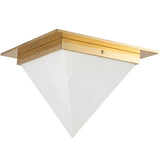 Patina Brass/Alabaster 11inch Mineral Flush Mount-Pyramid by Alora Lighting