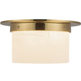 Patina Brass/Alabaster 5x11inch Mineral Flush Mount-Round by Alora Lighting