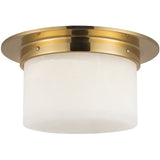 Patina Brass/Alabaster 5x11inch Mineral Flush Mount-Round by Alora Lighting