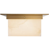 Patina Brass/Alabaster 5x11inch Mineral Flush Mount-Square by Alora Lighting