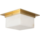 Patina Brass/Alabaster 5x11inch Mineral Flush Mount-Square by Alora Lighting