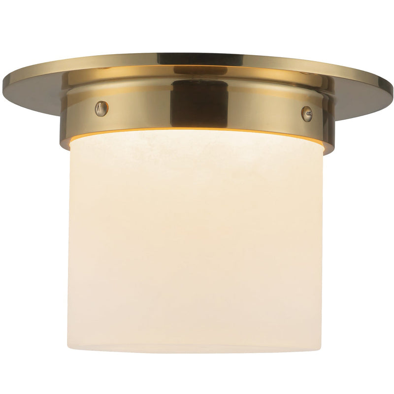 Patina Brass/Alabaster 5x8inch Mineral Flush Mount-Round by Alora Lighting