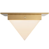 Patina Brass/Alabaster 8inch Mineral Flush Mount-Pyramid by Alora Lighting