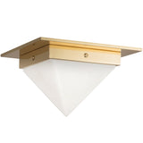 Patina Brass/Alabaster 8inch Mineral Flush Mount-Pyramid by Alora Lighting