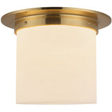 Patina Brass/Alabaster 8x11inch Mineral Flush Mount-Round by Alora Lighting