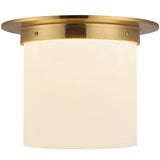 Patina Brass/Alabaster 8x11inch Mineral Flush Mount-Round by Alora Lighting