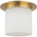 Patina Brass/Alabaster 8x11inch Mineral Flush Mount-Round by Alora Lighting