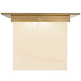 Patina Brass/Alabaster 8x11inch Mineral Flush Mount-Square by Alora Lighting