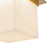 Patina Brass/Alabaster 8x11inch Mineral Flush Mount-Square by Alora Lighting Details