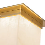 Patina Brass/Alabaster 8x11inch Mineral Flush Mount-Square by Alora Lighting Details