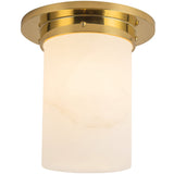 Patina Brass/Alabaster 8x8inch Mineral Flush Mount-Round by Alora Lighting