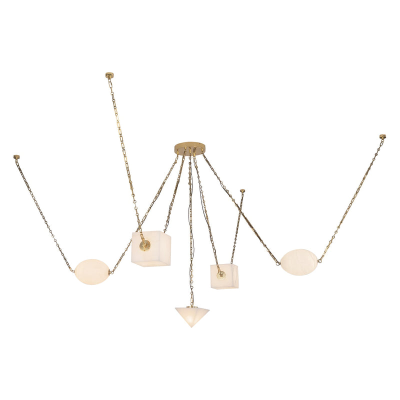 Patina Brass/Alabaster Mineral Chandelier by Alora Lighting