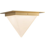 Patina Brass/Opal Glass 11inch Mineral Flush Mount-Pyramid by Alora Lighting