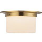 Patina Brass/Opal Glass 5x11inch Mineral Flush Mount-Round by Alora Lighting