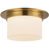 Patina Brass/Opal Glass 5x11inch Mineral Flush Mount-Round by Alora Lighting