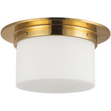 Patina Brass/Opal Glass 5x11inch Mineral Flush Mount-Round by Alora Lighting