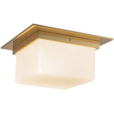 Patina Brass/Opal Glass 5x11inch Mineral Flush Mount-Square by Alora Lighting