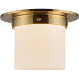 Patina Brass/Opal Glass 5x8inch Mineral Flush Mount-Round by Alora Lighting
