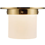 Patina Brass/Opal Glass 5x8inch Mineral Flush Mount-Round by Alora Lighting