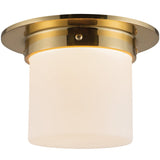Patina Brass/Opal Glass 5x8inch Mineral Flush Mount-Round by Alora Lighting