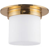 Patina Brass/Opal Glass 5x8inch Mineral Flush Mount-Round by Alora Lighting