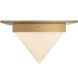 Patina Brass/Opal Glass 8inch Mineral Flush Mount-Pyramid by Alora Lighting