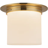 Patina Brass/Opal Glass 8x11inch Mineral Flush Mount-Round by Alora Lighting