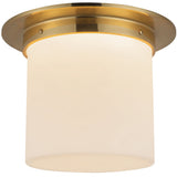 Patina Brass/Opal Glass 8x11inch Mineral Flush Mount-Round by Alora Lighting
