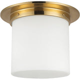 Patina Brass/Opal Glass 8x11inch Mineral Flush Mount-Round by Alora Lighting