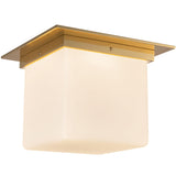 Patina Brass/Opal Glass 8x11inch Mineral Flush Mount-Square by Alora Lighting
