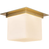 Patina Brass/Opal Glass 8x11inch Mineral Flush Mount-Square by Alora Lighting
