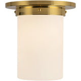 Patina Brass/Opal Glass 8x8inch Mineral Flush Mount-Round by Alora Lighting