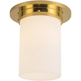 Patina Brass/Opal Glass 8x8inch Mineral Flush Mount-Round by Alora Lighting