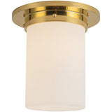 Patina Brass/Opal Glass 8x8inch Mineral Flush Mount-Round by Alora Lighting
