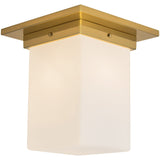 Patina Brass/Opal Glass 8x8inch Mineral Flush Mount-Square by Alora Lighting
