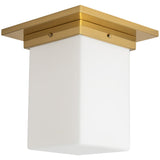 Patina Brass/Opal Glass 8x8inch Mineral Flush Mount-Square by Alora Lighting