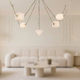 Patina Brass/Opal Glass Mineral Chandelier by Alora Lighting