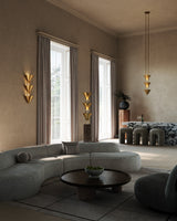 Patina Brass 28inch Versus Wall Sconce by Alora Lighting in Living Room