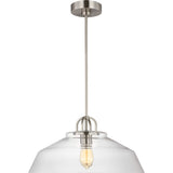 Payton Pendant — 20", Clear, Brushed Steel