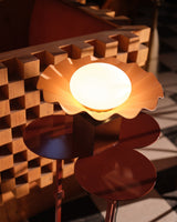 Peach 12inch Furrow Table Lamp by Alora Lighting