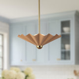 Peach 16inch Furrow Pendant by Alora Lighting