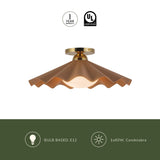Peach 16inch Furrow Semi-Flush Mount by Alora Lighting Light Source
